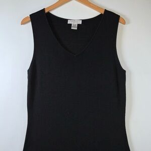 Silk ASSETS DIANE VON FURS TENDERG 100% SILK Classic Black Sleeveless Dress Sz M